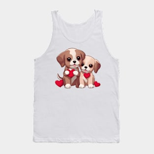 Valentine's Day Puppies Tank Top